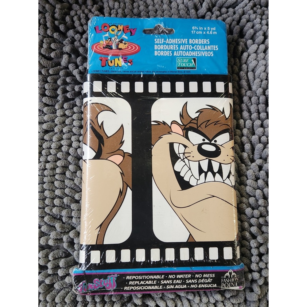 Vintage 1995 Looney Tunes Tasmanian Devil Wallpaper Border Wall Decor~NEW IN PKG
